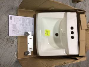 Comrade Wall-Mounted Bathroom Sink in Whit Customer Returns See Pictures&nbsp