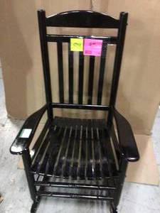 Hampton Bay Black Wood Outdoor Rocking Chair Customer Returns See Pictures&nbsp