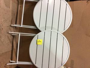 StyleWell Mix and Match 24.6 in. Sea Breeze Folding Round Metal Outdoor Patio Bistro Table Customer Returns See Pictures&nbsp
