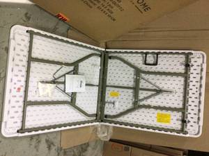 6ft Plastic PortableCollapsible Folding Table Customer Returns See Pictures&nbsp