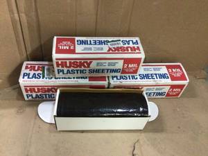 HUSKY 10 ft. x 100 ft. Black 2 mil Plastic Sheeting Customer Returns See Pictures&nbsp