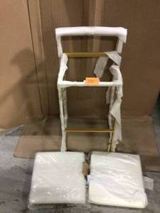 Lumisource Fuji Gold and White Stackable Bar Stool&nbsp Customer Returns See Pictures&nbsp