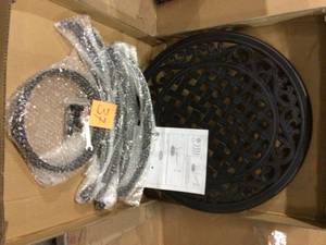Classic Black Round Cast Aluminum Outdoor Patio Side Table Customer Returns See Pictures&nbsp