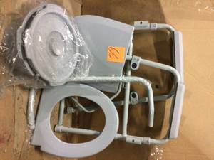 Drive Medical Folding Steel Bedside Commode&nbsp&nbspCustomer Returns See Pictures&nbsp