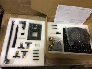 Waterfall Top Spray Wall Type Bathroom Shower System with Black 4 Side Spray Hot and Cold Body&nbsp&nbspCustomer Returns See Pictures&nbsp