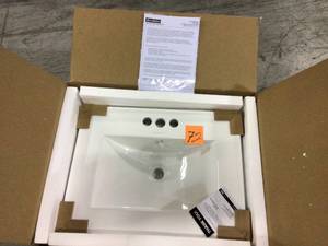 Swiss Madison 24 in. Ceramic Vanity Top with 3-Faucet Holes with White Basin&nbsp&nbspCustomer Returns See Pictures&nbsp