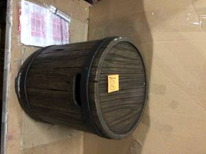 Hampton Bay Barlo Distressed Brown Stone Outdoor Side Table&nbsp&nbspCustomer Returns See Pictures&nbsp