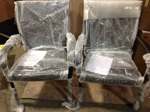 lot 3 image: Noble House Multi Brown Stackable Wicker Outdoor Dining Chairs (Set of 2) not used see pictures