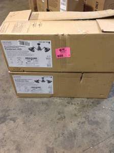 lot 19 image: Lot of 2 Pendersen 42 in. Integrated LED IndoorOutdoor Espresso Bronze Ceiling Fan with Light Kit and Remote Control customer returns  see pictures