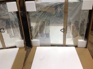 lot 21 image: Lot of 2 Pegasus 36 in. W x 30 in. H Frameless Recessed or Surface-Mount Bi-View Bathroom Medicine Cabinet with Beveled Mirror see pictures