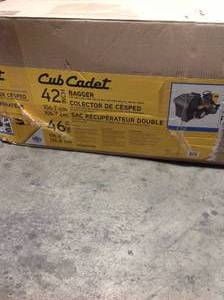 lot 22 image: Cub Cadet Original Equipment 42 in. and 46 in. Double Bagger for XT1 and XT2 Series Riding Lawn Mowers (2015 and After) open box customer returns