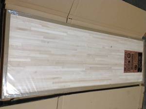 lot 41 image: Lot of 2 Hardwood Reflections  Unfinished Maple 6 ft. L x 25 in. D x 1.5 in. T Butcher Block Countertop see pictures