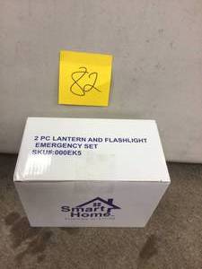 lot 82 image: 2 PC Lantern and Flashlight Emergency set New see pictures