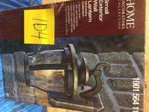 lot 104 image: McCarthy 1-Light Bronze Outdoor Wall Lantern Sconce by Home Decorators Collection