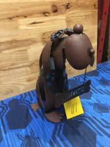 lot 111 image: Solar Garden Statue - Dog Welcome statue