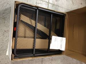 lot 204 image: 60 x 24 Black Steel Basket Cargo Carrier (Folding 2 Shank, 500 lbs.) by CURT