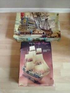 Two Vintage Ship Models in Original Boxes