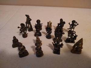 16 Tiny Metal Buddhas & Hindu Deities