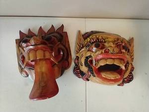2 Asian Wooden Masks