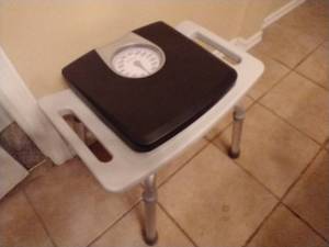 Analog Scale & Plastic Bathroom Seat