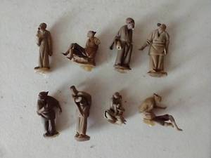 8 Tiny PorcelainClay Figurines