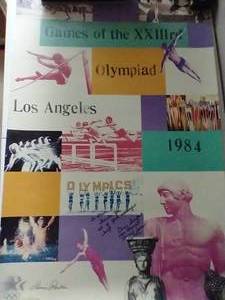 Vintage 1984 Olympic Poster - Signed By Member of Diving Team