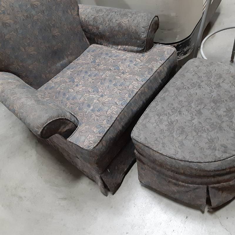 Side Chair and Ottoman, High Top St...