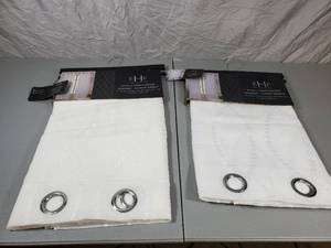 lot 53 image: 2 New Sets (4 Panels) of Dolly Embroidered Window Panels