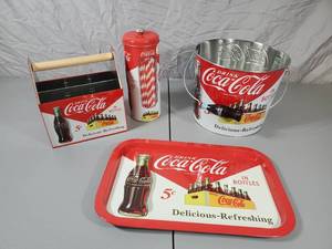 lot 65 image: New Coca Cola Metal Items