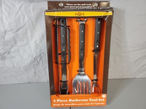 lot 123 image: New 4 Pc BBQ Tool Set