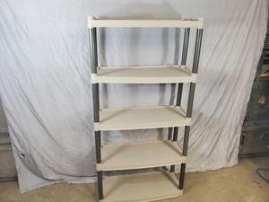 lot 24 image: 5 Tier Plano Plastic Utility Shelf