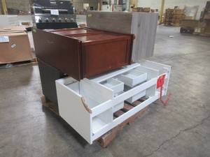 lot 336 image: WHOLESALE MIXED PALLET OF MISCELLANEOUS BATHROOM VANITY CABINETS