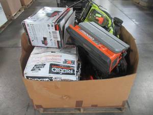 lot 212 image: OUTDOOR POWER AND SHOP EQUIPMENT PALLET