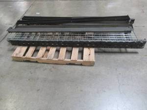 lot 105 image: Husky 72 24 x 78 tall. Shelving Unit. Missing a shelf and support braces.