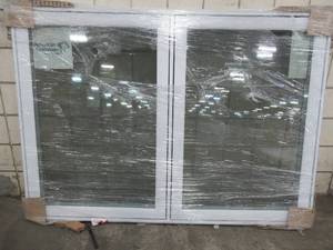 lot 515 image: American Craftsman, Double Casement Window, In White Vinyl With Screens. 68 x 48 x 3.
