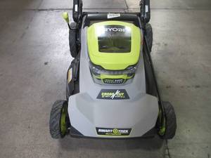 lot 59 image: Ryobi 21 in. 40-Volt HP Lithium-Ion Brushless Cordless Walk Behind Push Lawn Mower RY401200