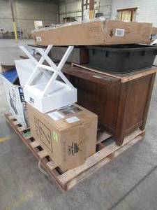 lot 120 image: WHOLESALE MIXED PALLET OF MISCELLANEOUS FURNINTURE AND MORE
