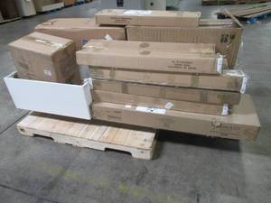 lot 121 image: WHOLESALE MIXED PALLET OF MISCELLANEOUS BLINDS, BUILDING MATERIALS AND MORE