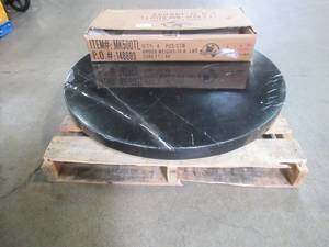 lot 227 image: Markina Black Marble Round Dining Table, MK500MTTL - Top CrackedChipped - Missing Hardware.