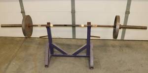 Free Weight Bar & Rack with 70lbs Weights