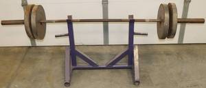 Free Weight Bar & Rack with 140lbs Weights