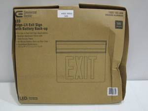 lot 349 image: Commercial Electric 120-Volt to 277-Volt with Ni-Cad 4.8-Volt Edge Lit Integrated LED Red Exit Sign