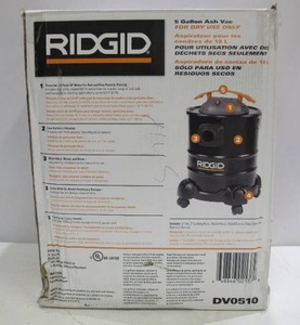 lot 353 image: Ridgid 5 Gal. 3.0-Peak HP CoolDry Ash Canister Shop Vacuum