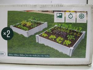 lot 301 image: Vita Gardens 4x4 Raised Garden Bed With Grow Grid 11 - 2 Pack 4ft x 4ft x 11in Tall