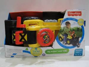 lot 387 image: Fisher-Price Big Action Load N Go Ride-On Tractor Bulldozer Ridable Toy