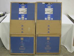 lot 400 image: Lot of 2 Metalux 2 ft. x 4 ft. White Integrated LED Flat Panel Troffer Light Fixture at 4700 Lumens, 4000K Cool White
