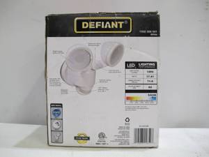 lot 411 image: Defiant 180° White Motion Activated Outdoor Integrated LED Twin Head Flood Light