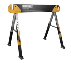 lot 73 image: TOUGHBUILT 42.4 in. W Adjustable Height (25-32 in.) Steel Sawhorse and Jobsite Table  1300 lb. Capacity