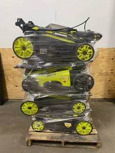 lot 83 image: RYOBI Lot of 8-  40v Lawn Mowers (mowers only)