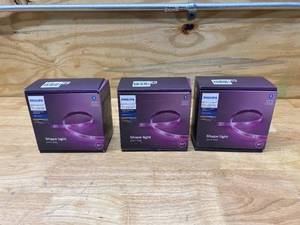 lot 85 image: PHILIPS Lot of 3-  White and Color Ambiance Lightstrips (2 different models)